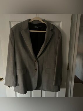 ZARA Gray Interior-Lined Blazer